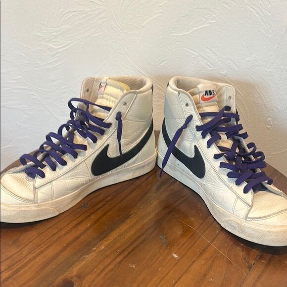 Custom Nike Blazers with Purple Laces Mens 10 - Picture 3 of 6